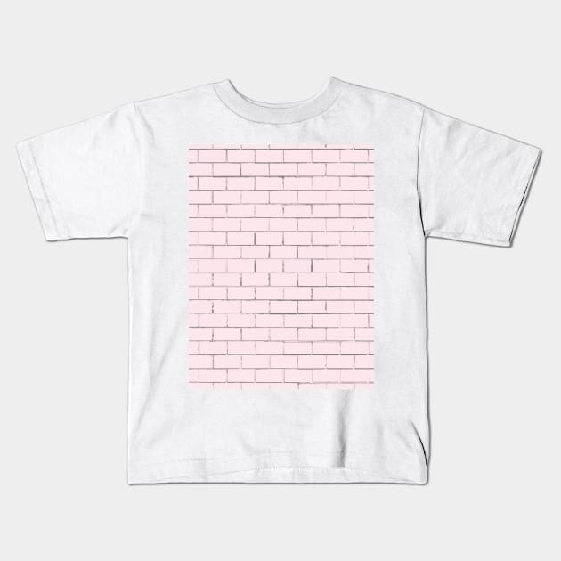 Blush Pink Brick Kids T-Shirt by NewburyBoutique